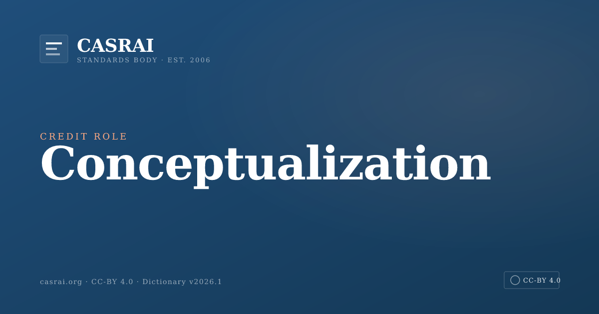 Conceptualization — CRediT role — CASRAI
